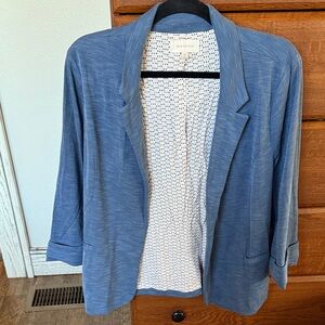 Skies Are Blue Blue Blazer Knit 3/4 Sleeves